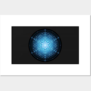 Blue microdot | Sacred geometry mandala Posters and Art
